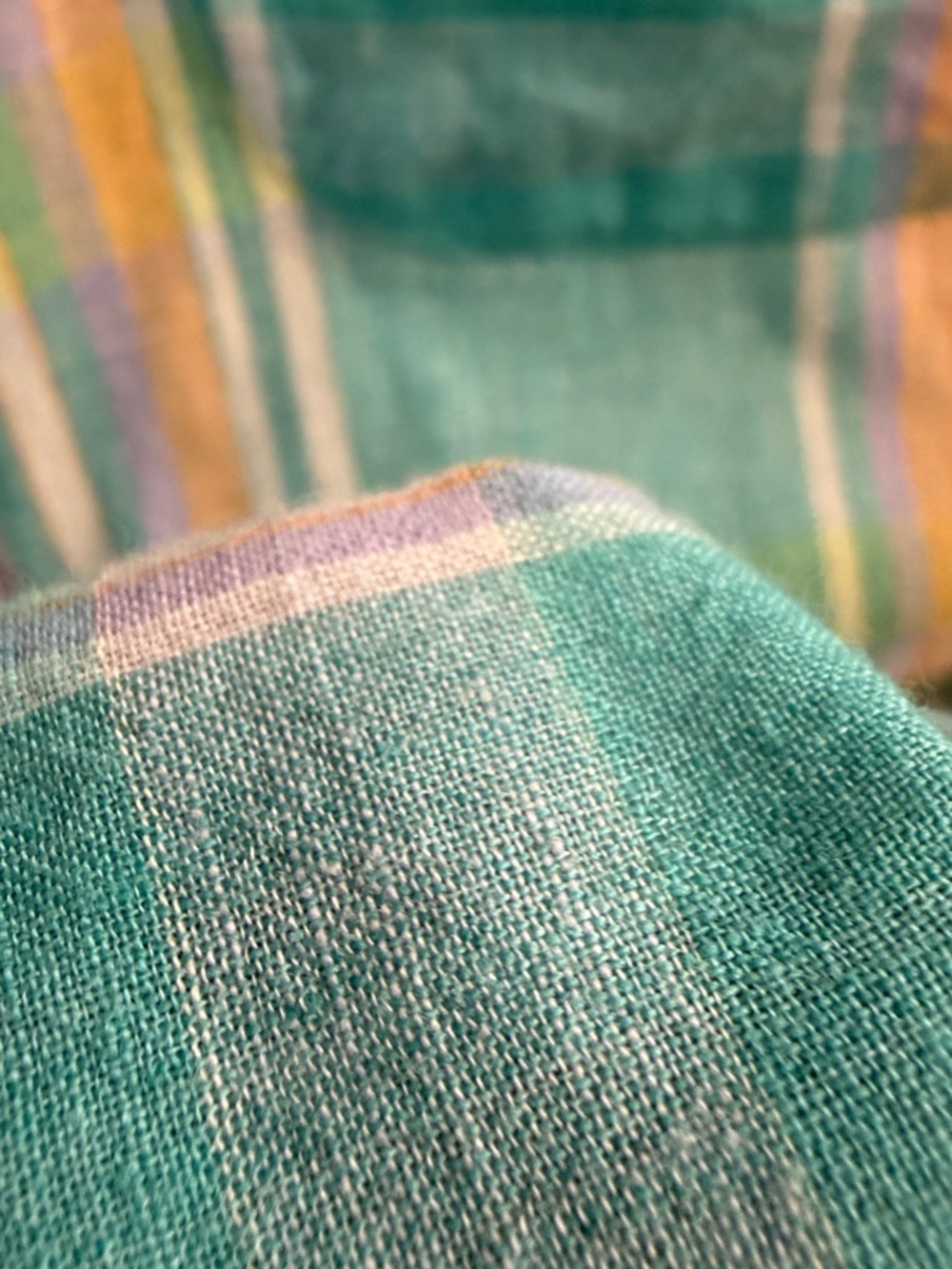 Vintage J.Crew Men Shirt 90s XL Pastel Madras Plaid - Picture 4 of 7